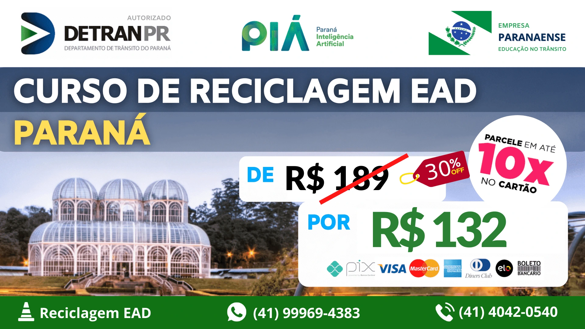 Promocao de R$ 189,00 por R$ 132,00